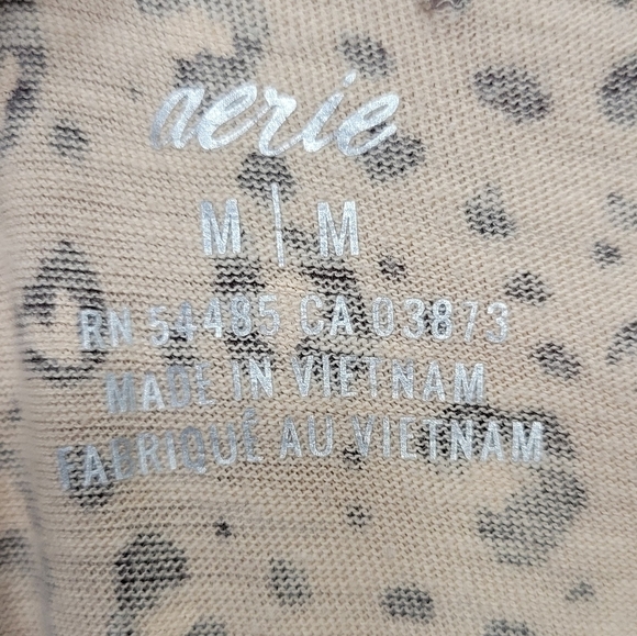 Aerie Knot-Front 100% Cotton Animal/Leopard Print T-Shirt Dress Size M - Picture 5 of 11